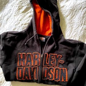 Harley-Davidson Zip Hoodie, Heavy Weight Fleece with Large HD Vintage Logo